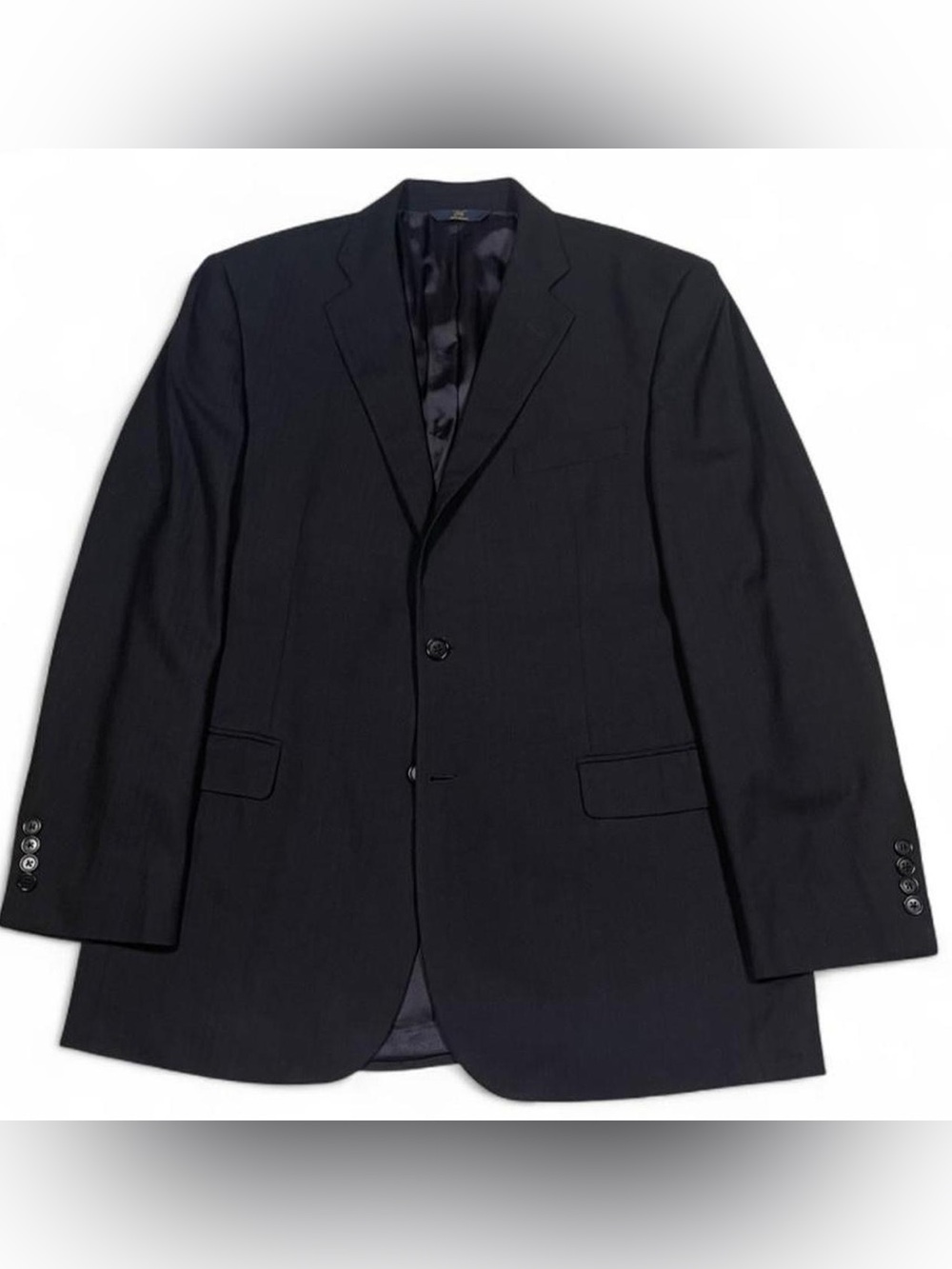 Brooks Brothers Wool Herringbone Stripe Black Blazer Men’s Size 43R Sport Coat